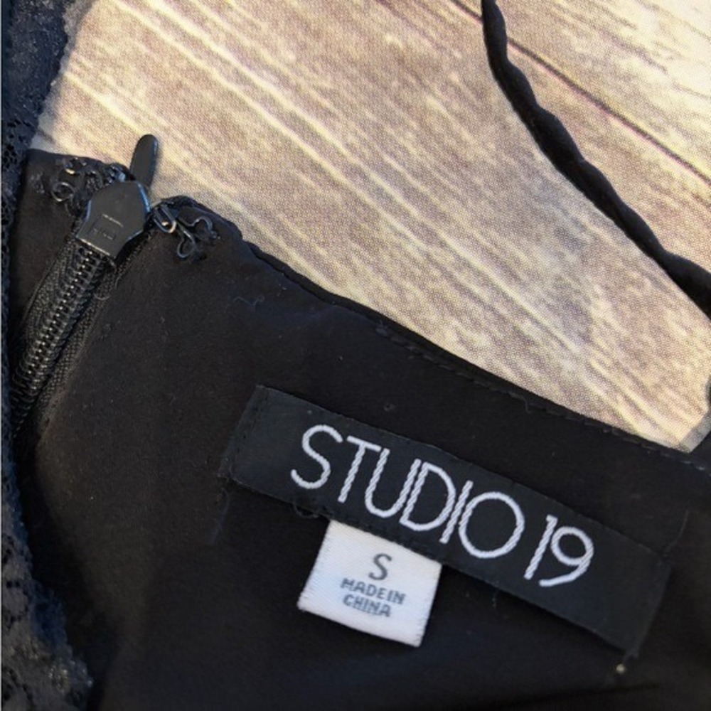 Vintage Y2K Slip Dress Babydoll Silky Small‎ Black Lace Trim Midi Dress Buttons - Picture 4 of 7